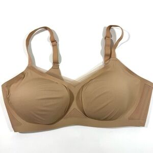 Honeylove Crossover Bra Wireless Beige Size XL 38D DD